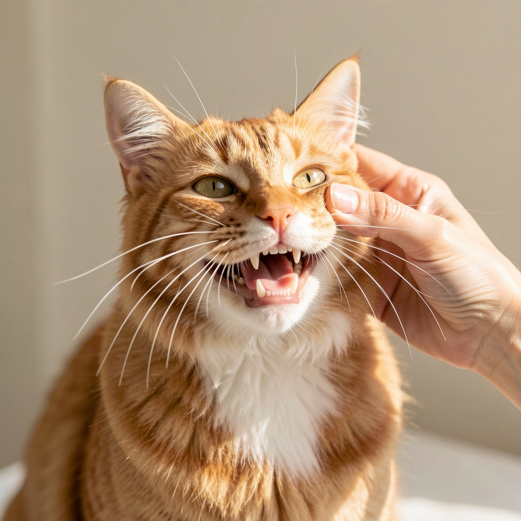 Zahnprobleme bei Katzen: gepflegte Katze beim Zahn-Check in der Tierarztpraxis